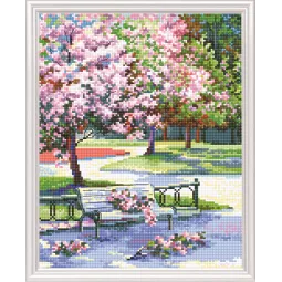 Kreuzstich-Set "Frühling im Park" M486