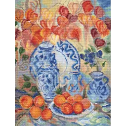 Набор для вышивания крестом "Оранжевый физалис" RTOM582