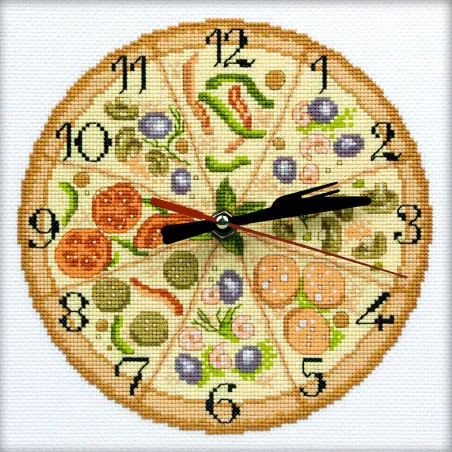 Cross-stitch kit - clock (contains clockwork) "Bon Appetit!" M40010