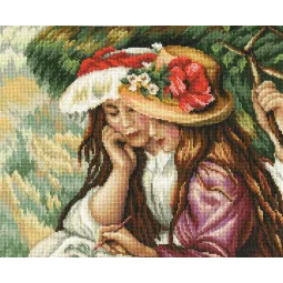 Kit point de croix "Dessin de filles" RTOM410