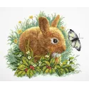 Kreuzstich-Set "Hase und Schmetterling" M323
