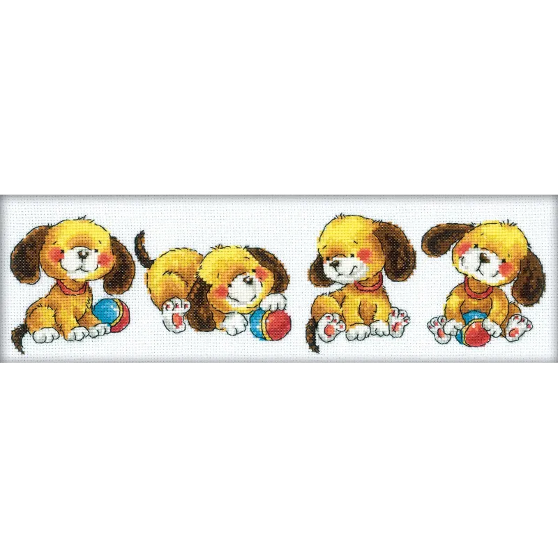 Cross-Stitch Kit "Four puppies" M161