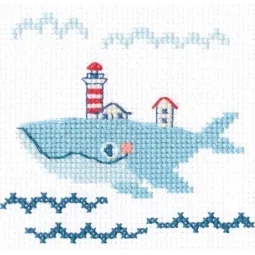 Kit de point de croix "Baleine avec maisons" RTOH290