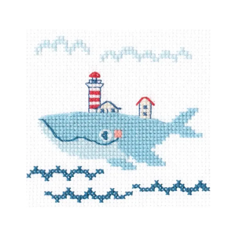 Cross-stitch kit "Whale with houses" H290