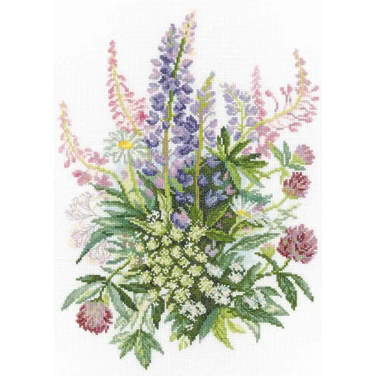 Cross-stitch kit "Clover and Lupines" M300