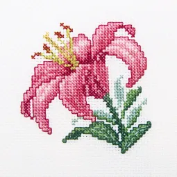 Kryželiu siuvinėjimo rinkinys „Pink lily“ RTOH247