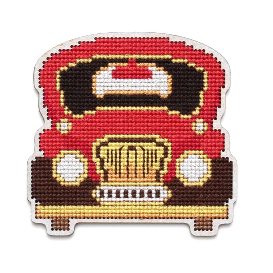 Cross-stitch kit with perforated wooden form EHW046