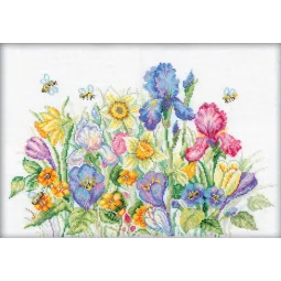 Kit Point de croix "Fleurs de jardin" RTOM095