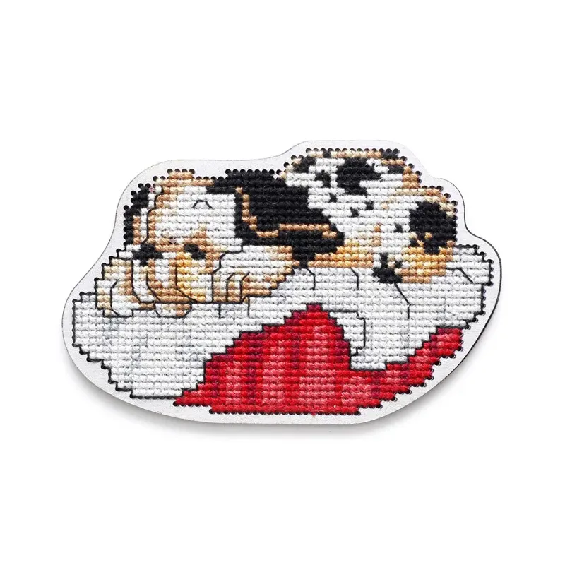 Cross-stitch kit with perforated wooden form EHW032