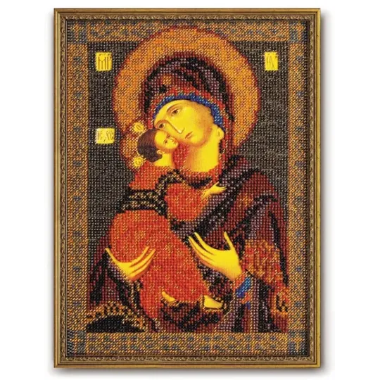 Icon beaded embroidery kit "Our Lady of Vladimir" RB-147