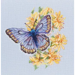 Kreuzstich-Set "Schmetterling auf der Blume" RTOM750