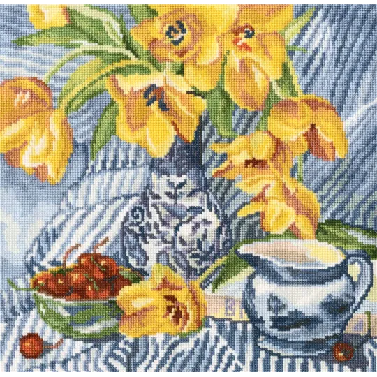 Kreuzstich-Set "Stilleben mit Tulpen" M504