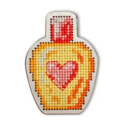 Cross-stitch kit with perforated wooden form EHW021