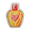 Cross-stitch kit with perforated wooden form EHW021