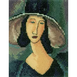 Kit point de croix "Portrait de femme au chapeau" RTOEH336