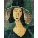 Cross-stitch kit "Portrait of woman in hat" EH336