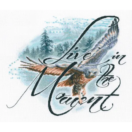 Cross-stitch kit „Live in the moment” CU066