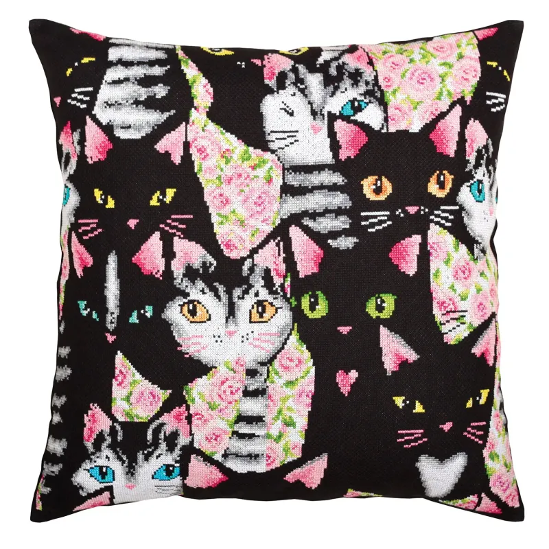 Kit point de croix "Trouver un chat aimant" RTOCU053