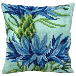 Kissen-Set Blaue Blumen 40 x 40 cm CDA5132