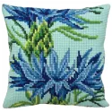 Kissen-Set Blaue Blumen 40 x 40 cm CDA5132