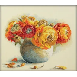 Cross-stitch kit ''Bouquet of ranunculuses'' M204