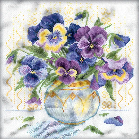 Cross-stitch kit "Pansies" M053