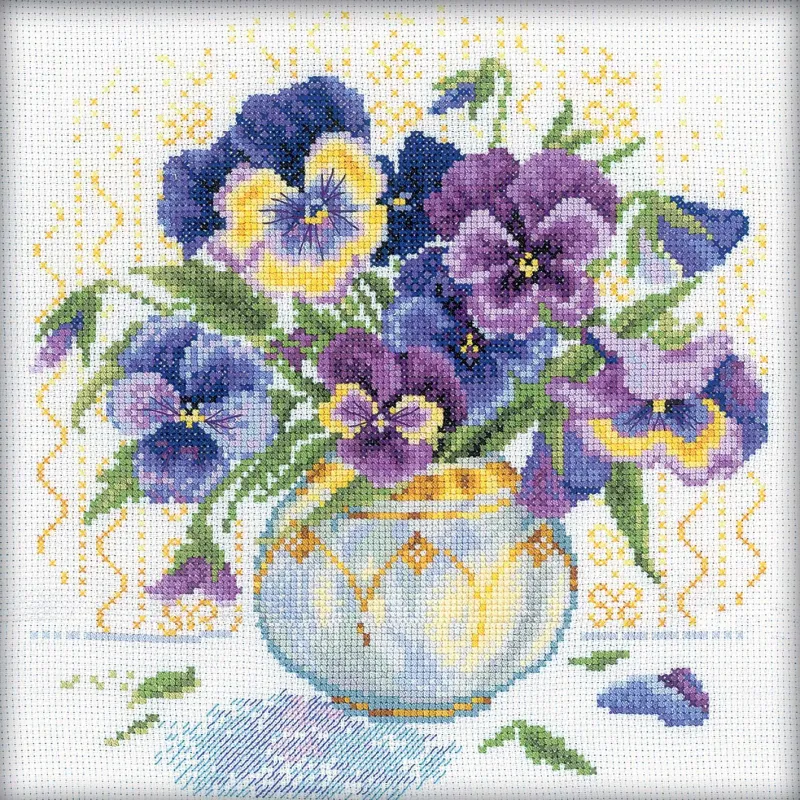 Cross-stitch kit "Pansies" M053