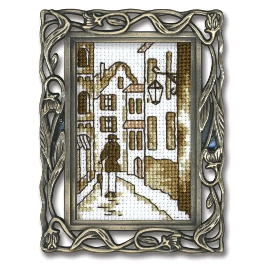 Miniature embroidery & cross stitch kit with frame FA013
