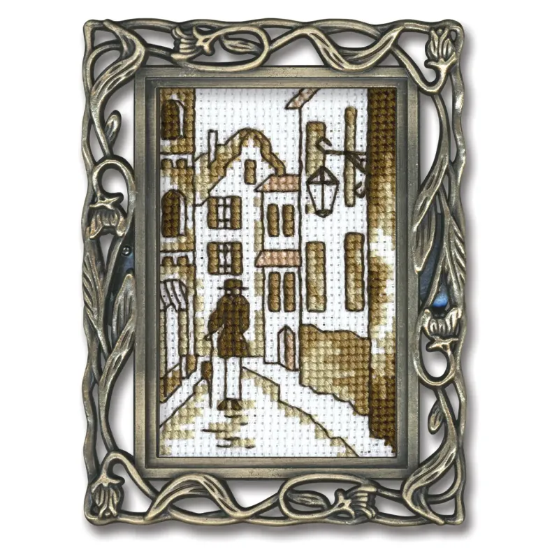 Miniature embroidery & cross stitch kit with frame FA013