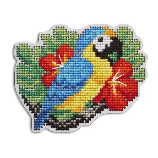 Cross-stitch kit with perforated wooden form EHW050