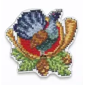 Cross-stitch kit with perforated wooden form EHW034