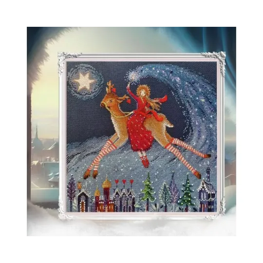 Kreuzstich-Set mit Perlen "Sternen-Schneesturm" RTOM1005