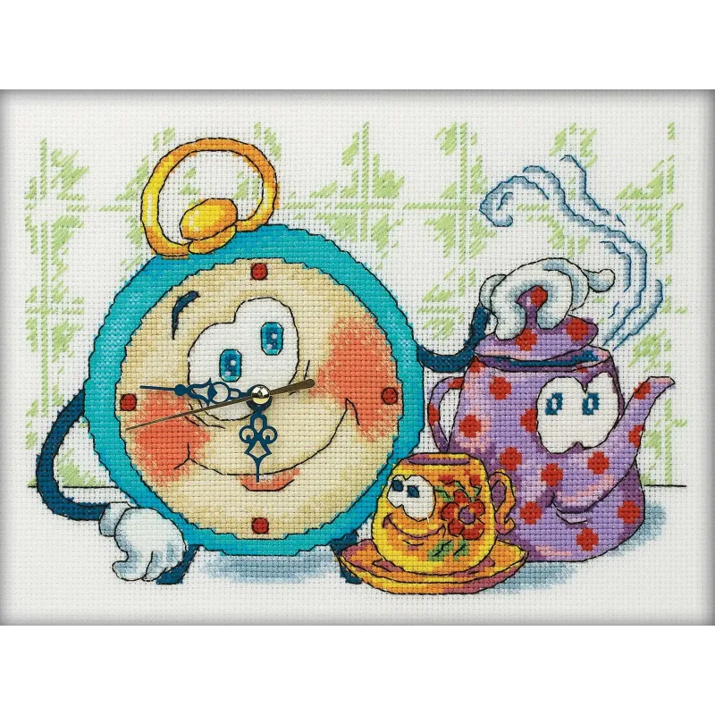 Cross-stitch kit - clock (contains clockwork) "Funny Alarm Clock" M40001