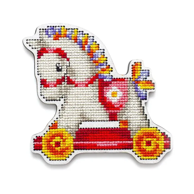 Cross-stitch kit with perforated wooden form EHW053