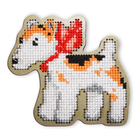 Cross-stitch kit with perforated wooden form EHW029