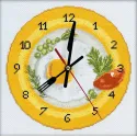Cross-stitch kit - clock (contains clockwork) "It's Breakfast Time" M40009