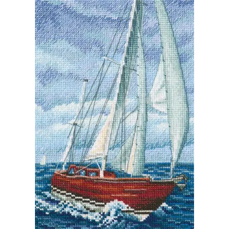 Kreuzstich-Set "Mit dem Geschmack von Salz, Wind und Sonne" RTOM849