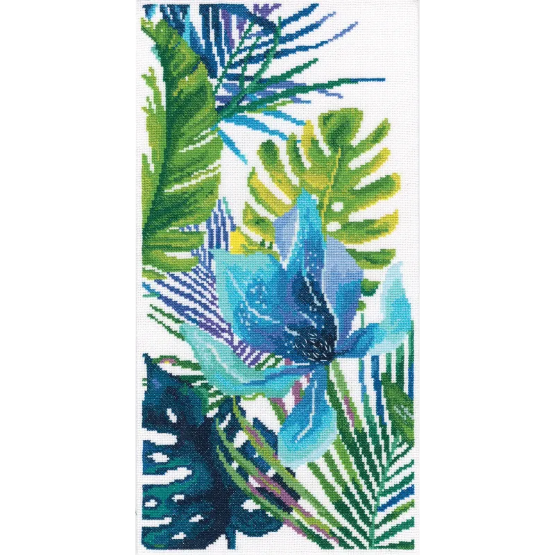 Kit de point de croix "Fleur bleue" RTOM747