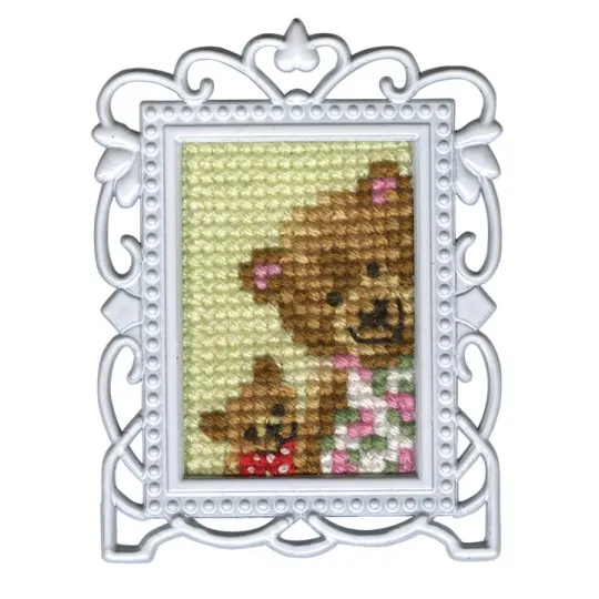 Miniature embroidery & cross stitch kit with frame FA021
