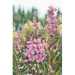 Cross-stitch kit "Raspberry candles of willowherbs" M863