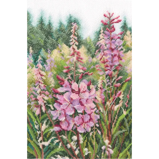 Cross-stitch kit "Raspberry candles of willowherbs" M863