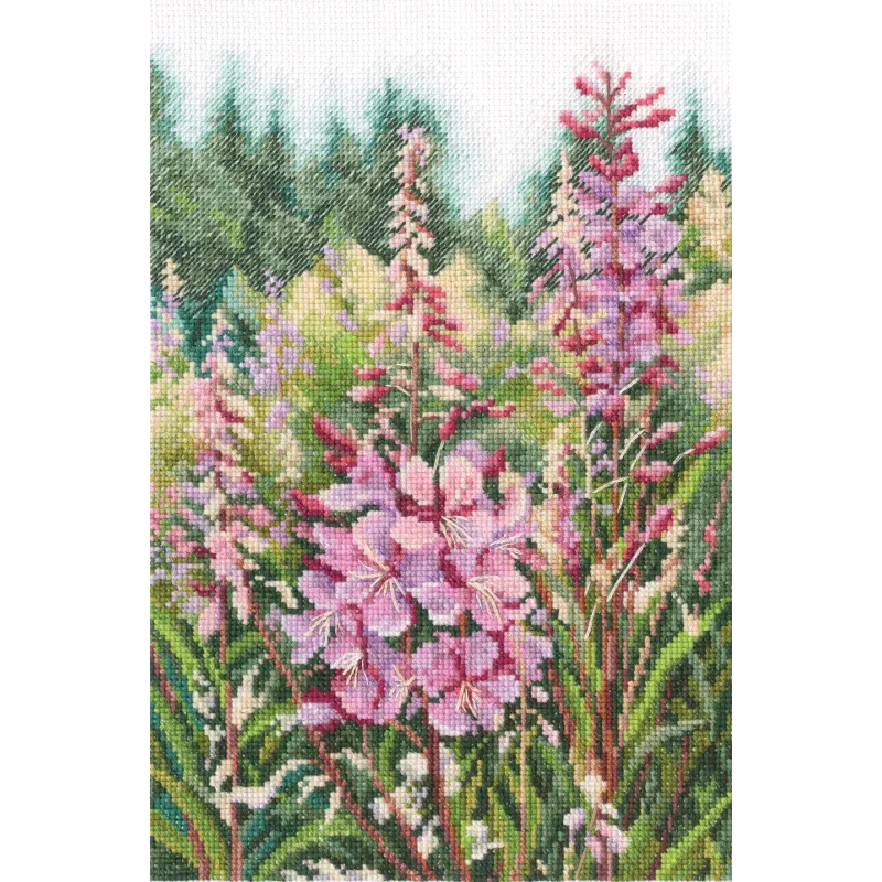 Cross-stitch kit "Raspberry candles of willowherbs" M863