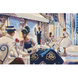 Kreuzstich-Set "Angenehmer Abend im Café" M742