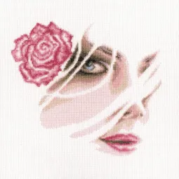 Kit de point de croix "Rose corail" RTOM567