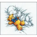 Kryželiu siuvinėjimo rinkinys "Baby with teddy-bear" M158