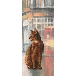 Kit de point de croix "Chats en ville"(tissu AIDA avec fond imprimé) RTOC245