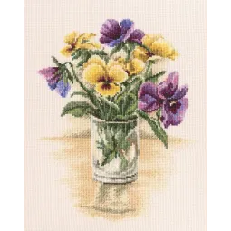 Kryželiu siuvinėjimo rinkinys "Vintage violetos" M560