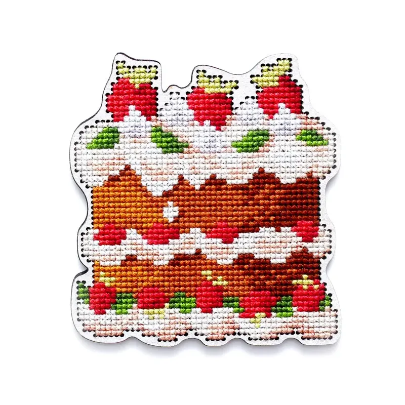 Cross-stitch kit with perforated wooden form EHW040