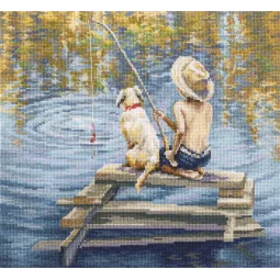 Набор для вышивания крестом "Gone Fishing" 27,5x24,5 RTOM998