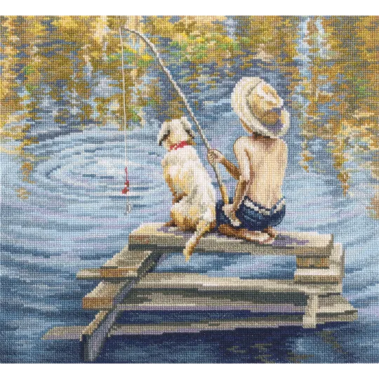 Kreuzstich-Set "Gone Fishing" 27,5x24,5 RTOM998